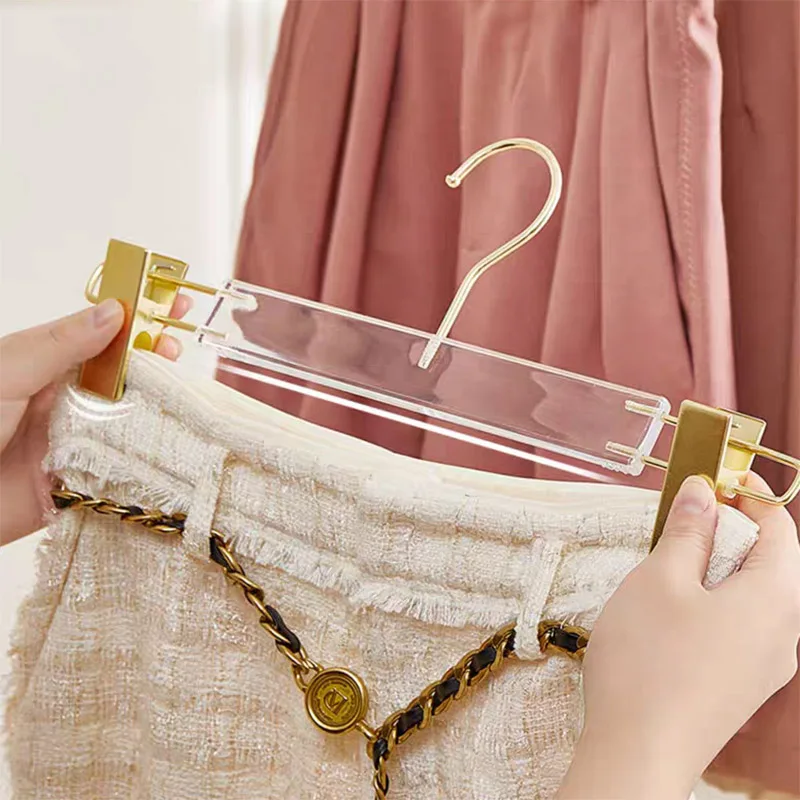 5/10pcs Transparent Acrylic Hanger Organizer Clothes Hanger Suit Pants Anti Slip Drying Rack Suitable for Adults Children 3