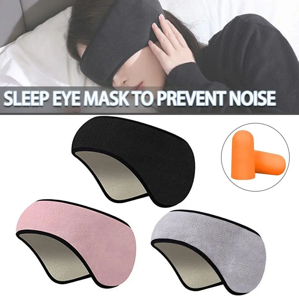 Minimalist Three Layers Polyester Sleep Mask Sleeping Relaxing Blackout Mask Ear Muffs