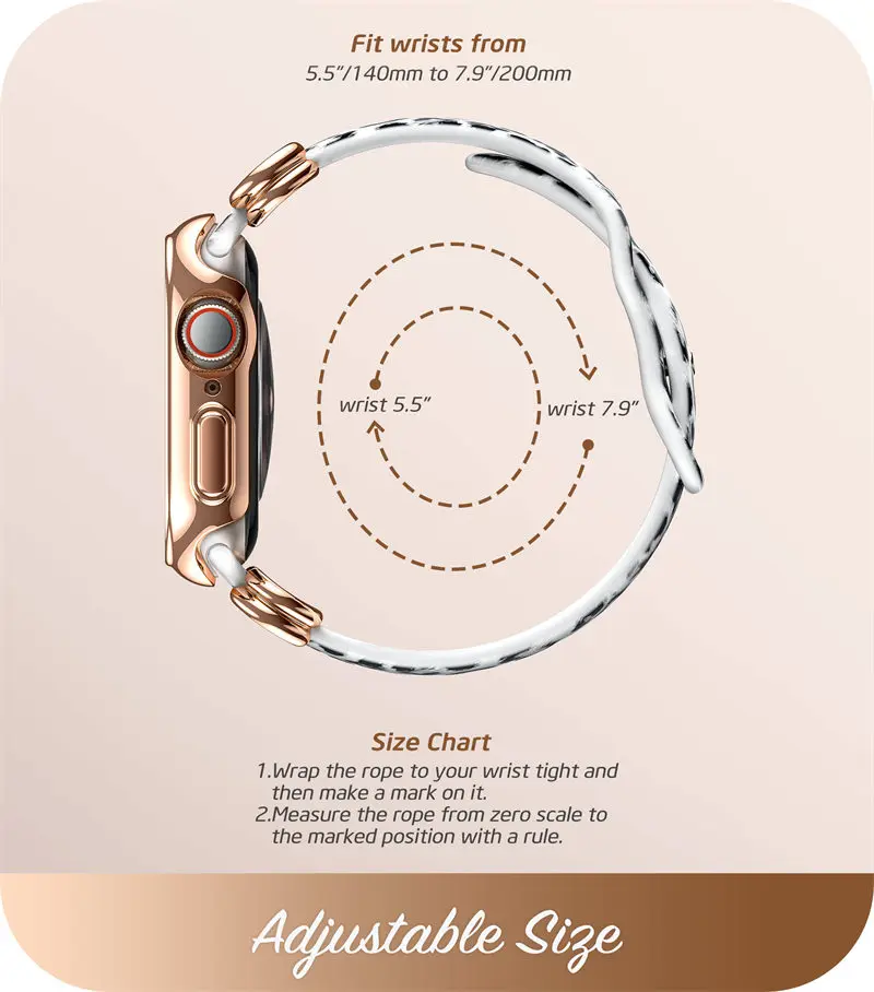 Case For Apple Watch 7/6/5/4/SE3/SE2/SE (40/41mm) I-BLASON Cosmo Luxe Series Stylish Protective Case with Adjustable Soft Strap