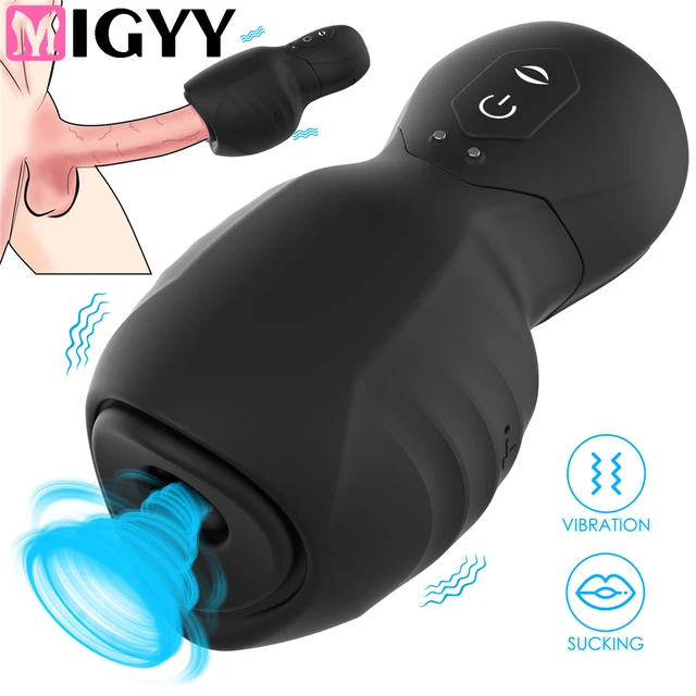 Leistungsstarke Saugen Masturbation Tasse Männliche Vibrierende Masturbation Maschine Pusssy Blowjob Massagegerät Erwachsene Sex Spielzeug für Männer 18+ 1