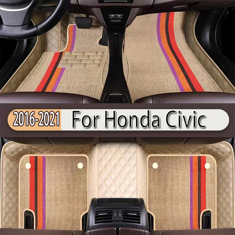 LeatherCarFloorMatsForHondaCivic202120202019201820172016