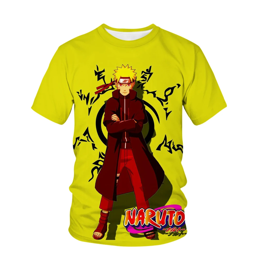 Japan Anime Men's T-shirt Kakashi Boys Girls T-shirt 3D Print Akatsuki Short Sleeve Oversized Men's T-shirt Naruto Mens Clothing - Image 2