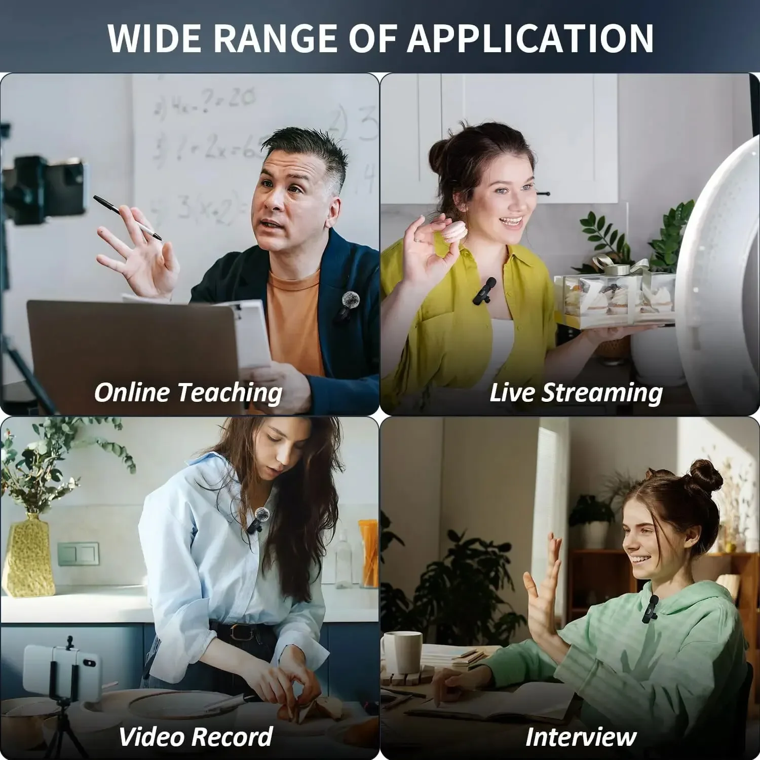 Mini Lavalier Microphone Portable Audio Video Recording Mini Lapel Mic Wireless Microfone for IPhone TypeC ipad Game Phone