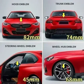 7pcs 82mm 74mm 45mm Car Front Bonnet Hood Rear Tail Trunk 50th Anniversary Emblem Badge Logo for BMW E53 E64 E83 E90 E93 F10 F20 1