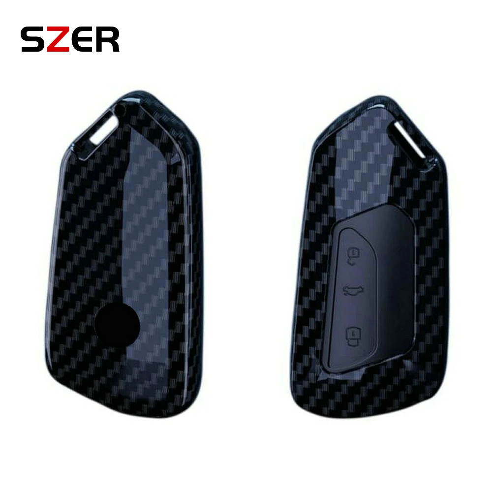Key Case Cover Key Case Car Key Shell ABS Carbon Car Key Case For VW Volkseagen Golf 8 MK8 ID.3 ID.4 Cupra Skoda Octavia A8 SEAT Leon MK4 Formentor Tarraco