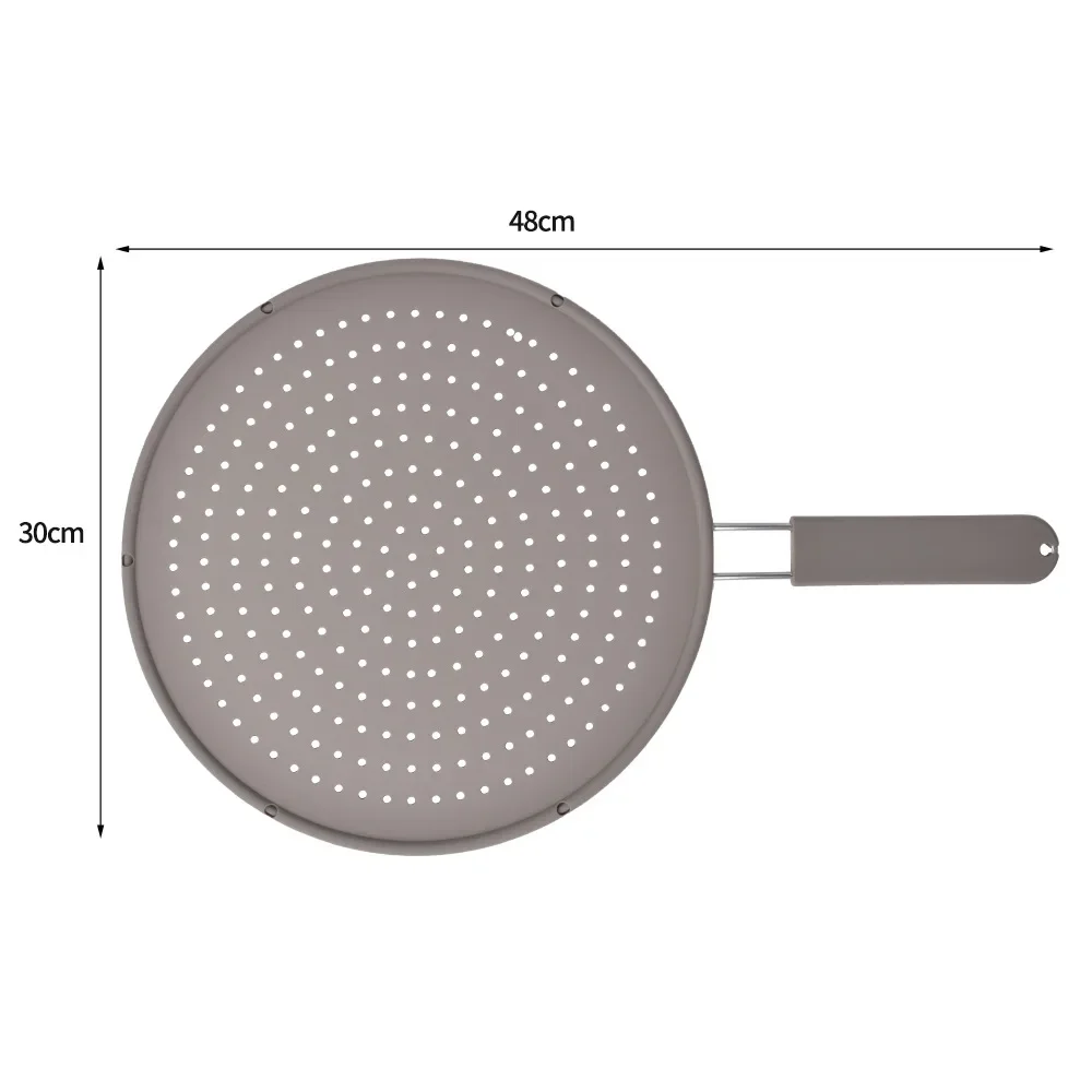 Kitchen Tools Silicone Kitchen Splatter Screen with Handle Heat-resisting Oil Splash Guard Drain Board Cover Kitchen Frying Gadgets
