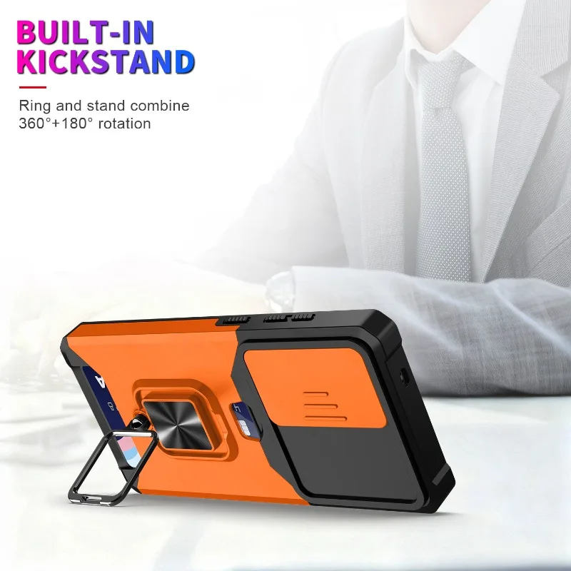 Shockproof Magnetic Holder Case with Card Slot Cover