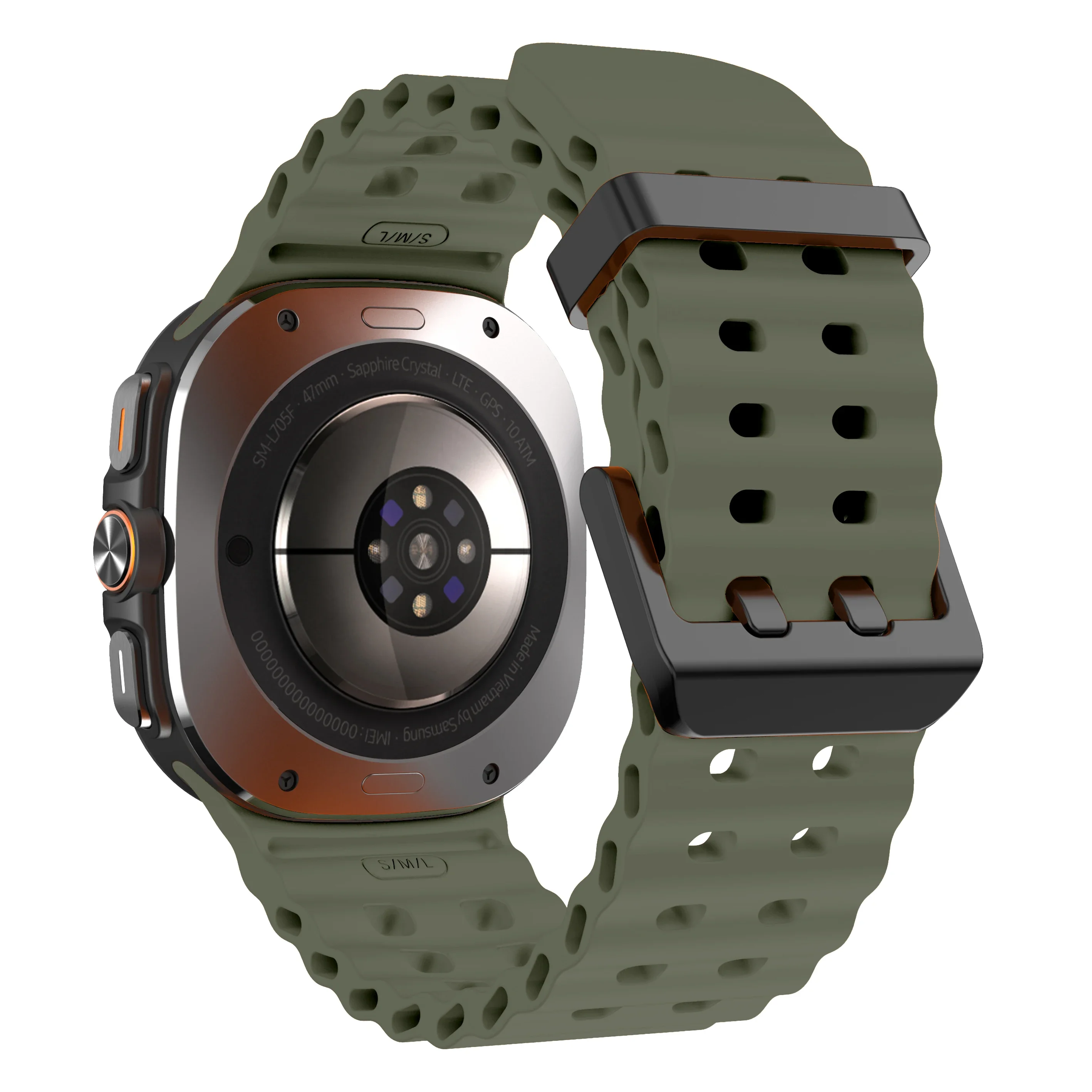Premium Silicone Marine Sports Band for Smartwatch - Ultra Durable Strap
