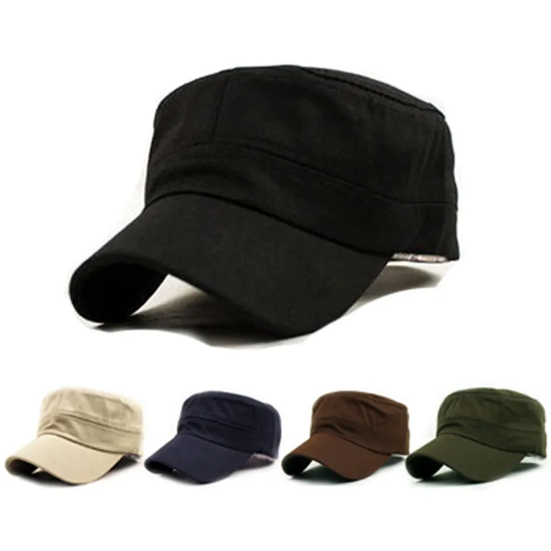 Fashion Men Women Unisex Adjustable Plain Flat Vintage Army Hat Cadet Military Patrol Cap 1PC flat cap solid color cap flat vintage cap cap hat costume hat