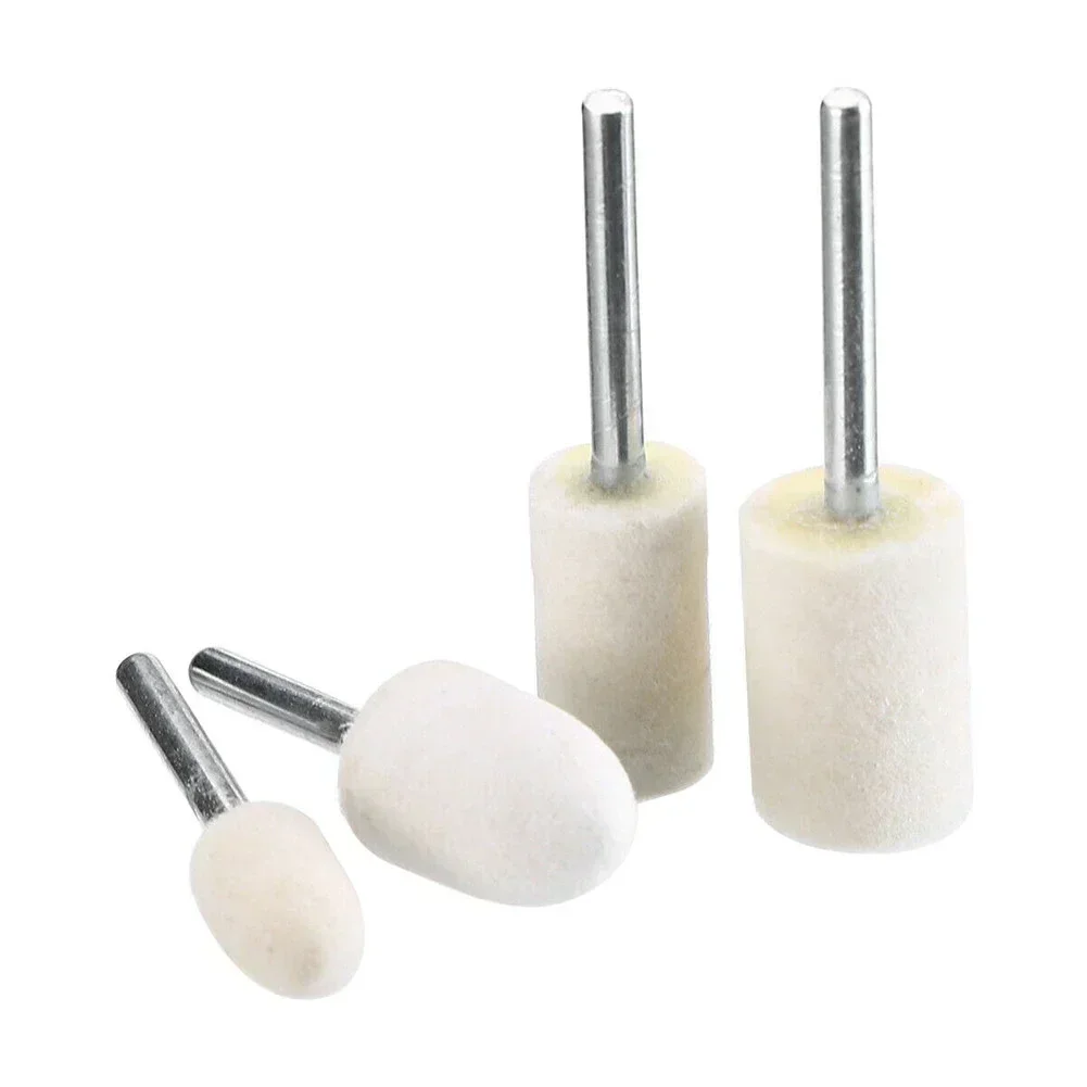20Pcs Felt Polishing Buffing Pads Wheel Wool Grinding Head 3mm Handle Rotary Tool Kit For Metal Marble Glass Polishing Tool
