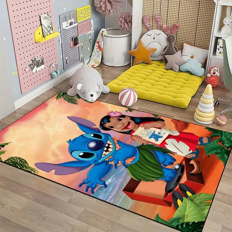 Disney Fashion Stitch 3D Pattern Living Room Bedroom Carpet Bedside Bathroom Floor Mat 15 Size Area Rug  Home Decor Maison