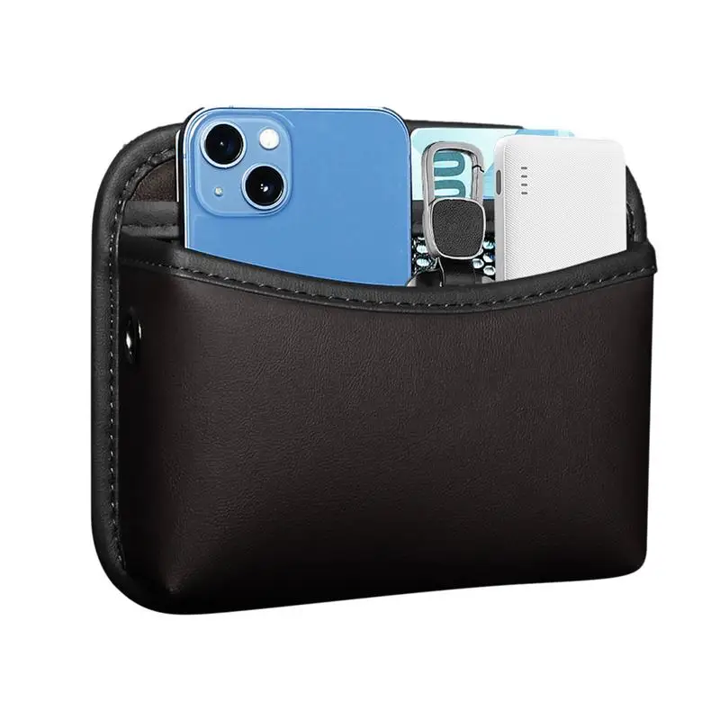 

Car Storage Bag Center Console Car Organizer Pouch Box Universal Armrest Self-Adhesive Storage Box For Purse Phone Data Cable