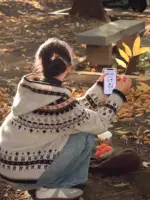 Retro Fair Isle Knitted Cardigan Sweater Cisas Theme Spring Autumn Women's Faion Outerwear Thiened Long Sve Hooded