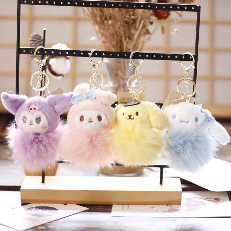 

Kawaii Sanrio Anime Cinnamoroll Kuromi Hanging Plush Doll Cute Cartoon My Melody Pendant Keychain Backpack Bag Ornaments Gifts
