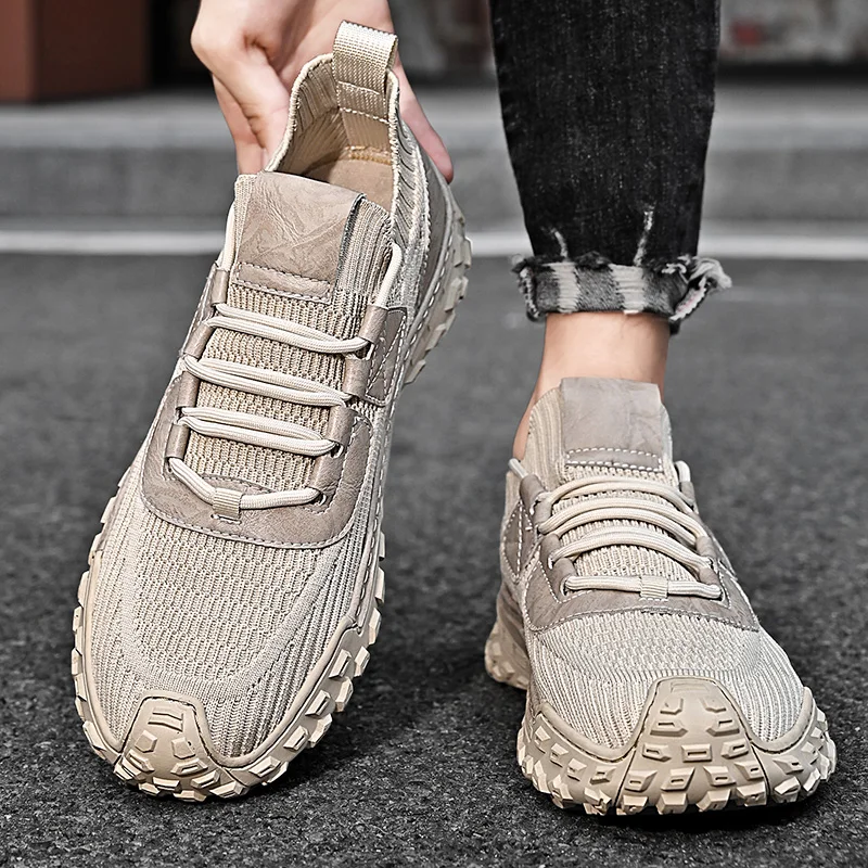 Men Casual Sneakers Breathable Mesh Shoes Men's Non-Slip Outdoor Hiking Shoes Climbing Trekking Shoes Zapatos Hombre Running 2