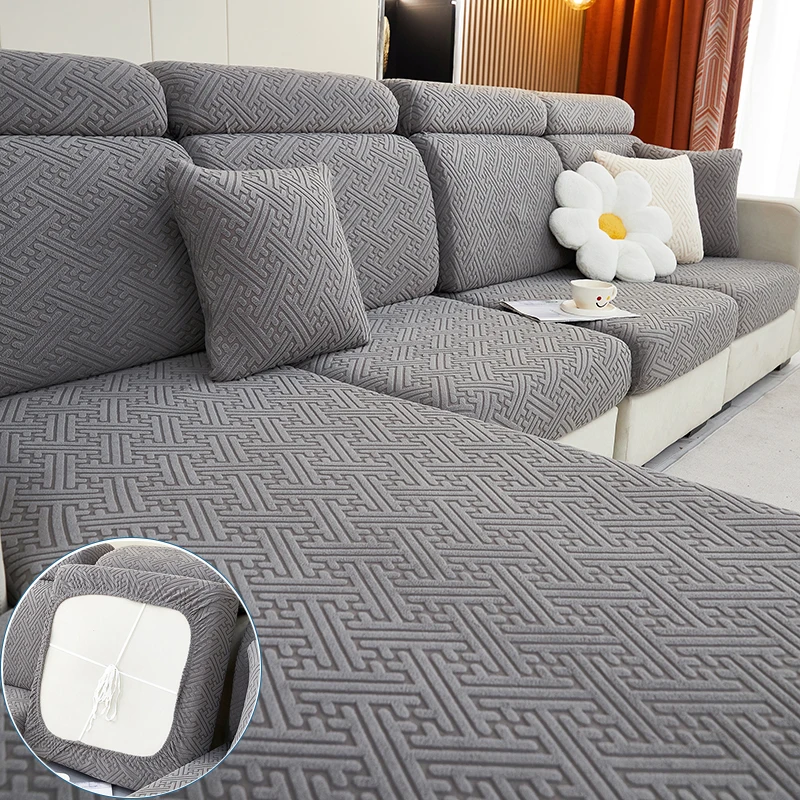 

Jacquard Sofa Seat Covers 1-4 Seater Cushion Sofa Seat Cover Pillowcase Tight Wrap Protector Plaid Sofa Covers for Living Room