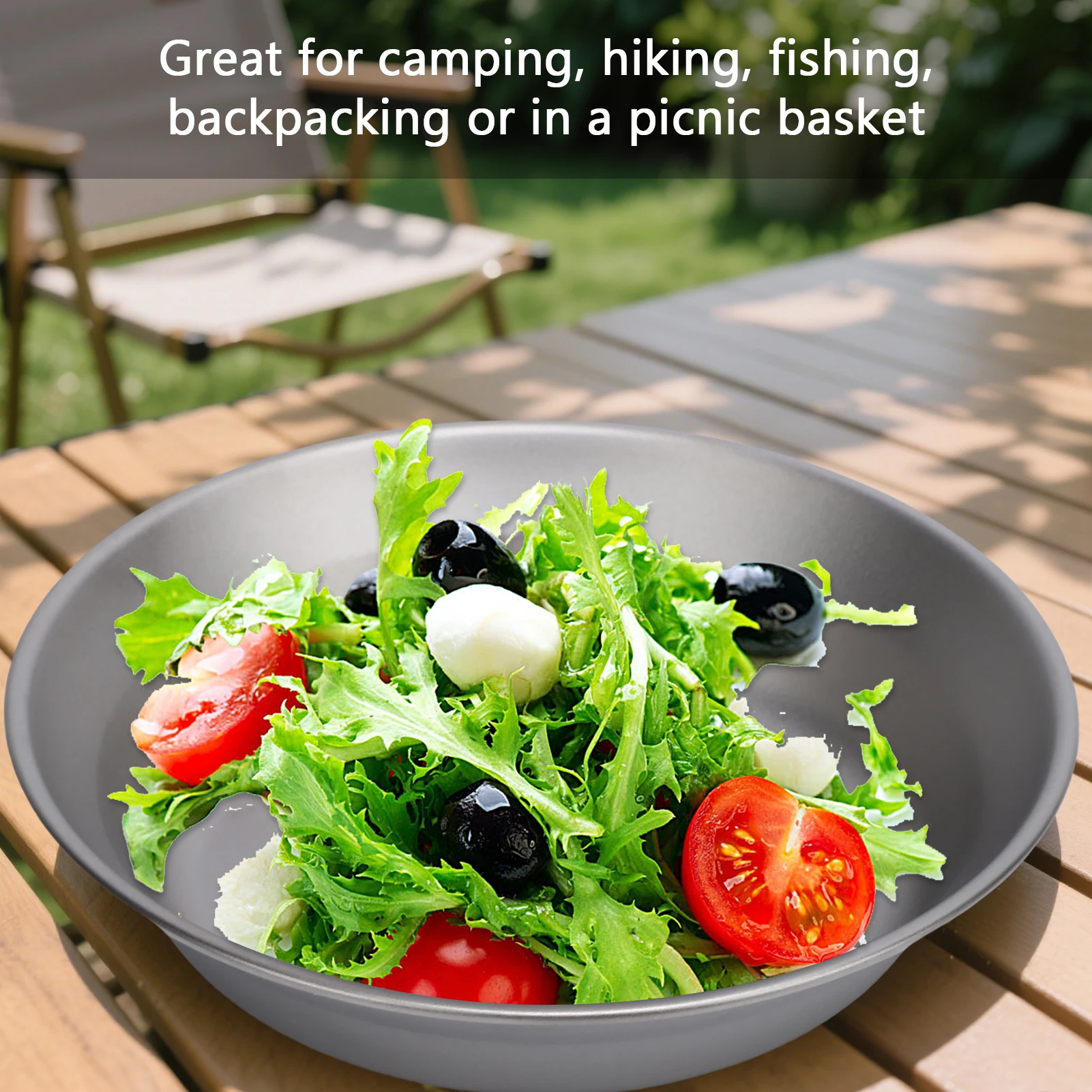 Ti Camping Plate 500ml and 300ml Ti Dish Cookware Outdoor Backpacking Plate for Outdoor Camping Hiking Ti Camping Plate