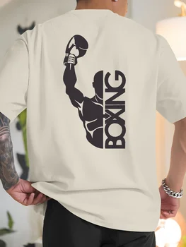 T-Shirt Sportiva da Uomo per BOXE, in Cotone, Casual, Oversize, Estiva, Primaverile, Stile Streetwear, Regalo Originale per Amanti del BOXE