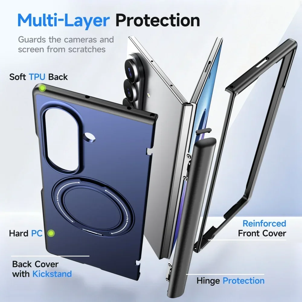Premium Magnetic Phone Case with 360° Hinge Protection and Shockproof Design