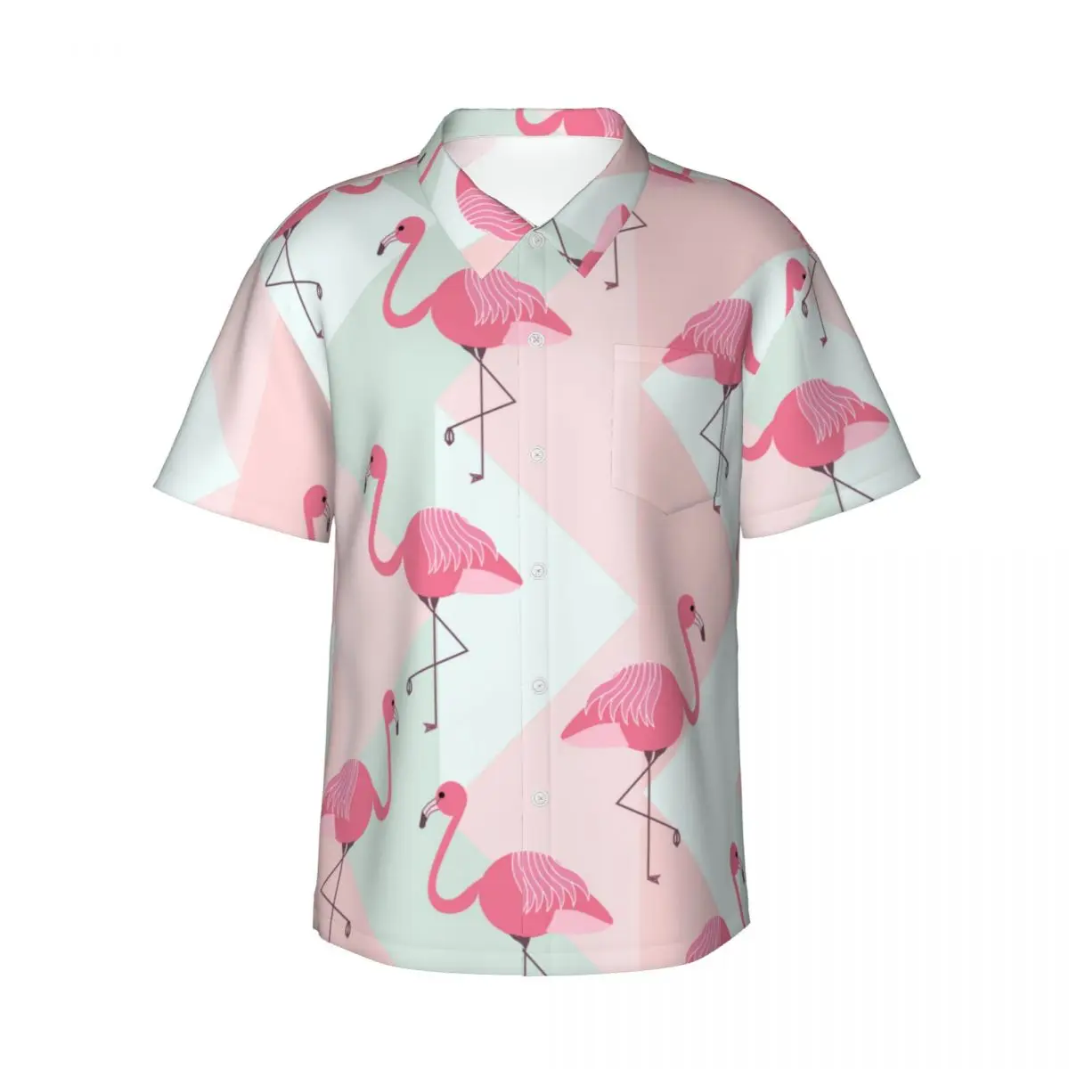 

Flamingos 3d Print Hawaiian Shirt Men Clothes Loose Breathable Men's Shirts Summer Male Shirt Male Clothes Short Sleeve