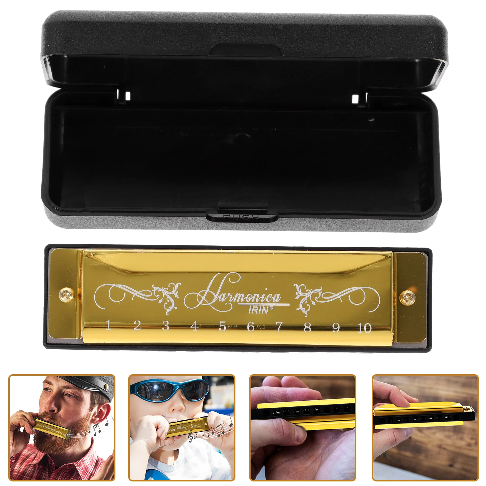 

Early Educational Toy Portable Harmonica Musical Instrument Students Small Harmonica Portable Holes Tones Harmonica