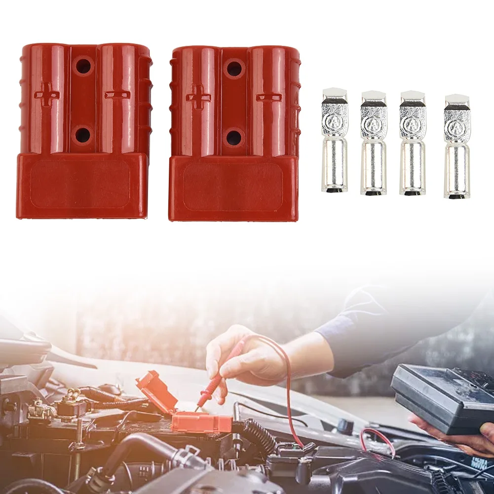 

Tool Plug 2x Battery Plugs 4x Plated Copper Terminals 50A 600V Battery Plugs Jumpers Replacement Trucks High Quality