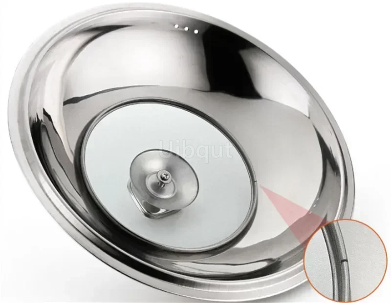 Visible Cooking Wok Pan Lid Stainless Steel Universal Pan Cover Visible Replaced Lid for Frying Wok Pot Quality Dome Cover