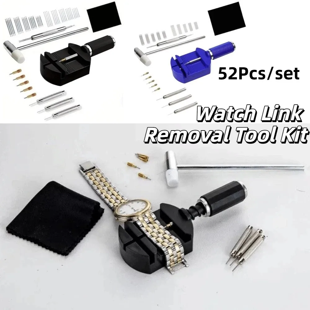 52Pcs/set Precision Watch Link Removal Tool Kit Durable Pin Extraction Strap Chain Pin Remover Watch Regulator