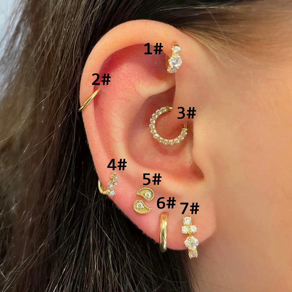 Piercing Orelha/Cartilagem Coração Daith Dourado - Loja de Piercings