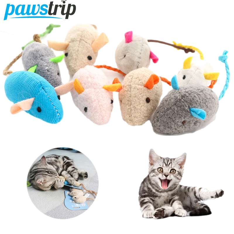 

5/10Pcs Cat Toy Simulation Mouse Toys for Cats Bite Resistance Plush Kitten Toy Interactive Catnip Cat Playing Toys Pet Product