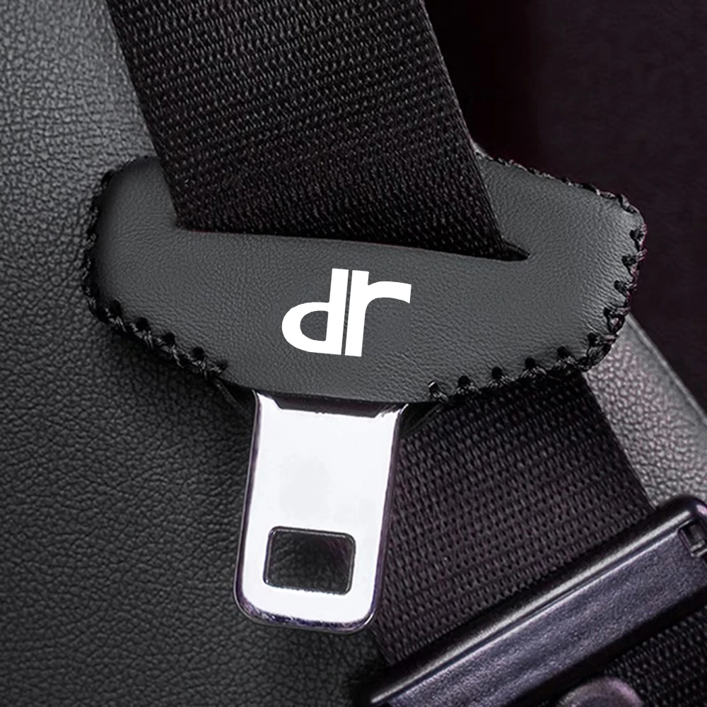 2pcs Car Seat Belt Buckle Plug Leather Protective Covers for DR Motors DR Zero DR3 5.0 4.0 6.0 F35 Zero DR1 2 3 S2 1 F35