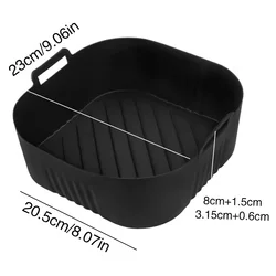 Reusable Silicone Square Mold for Air Fryer - Oil - Free Frying Accessory (20 - 23cm) (1 square basket)