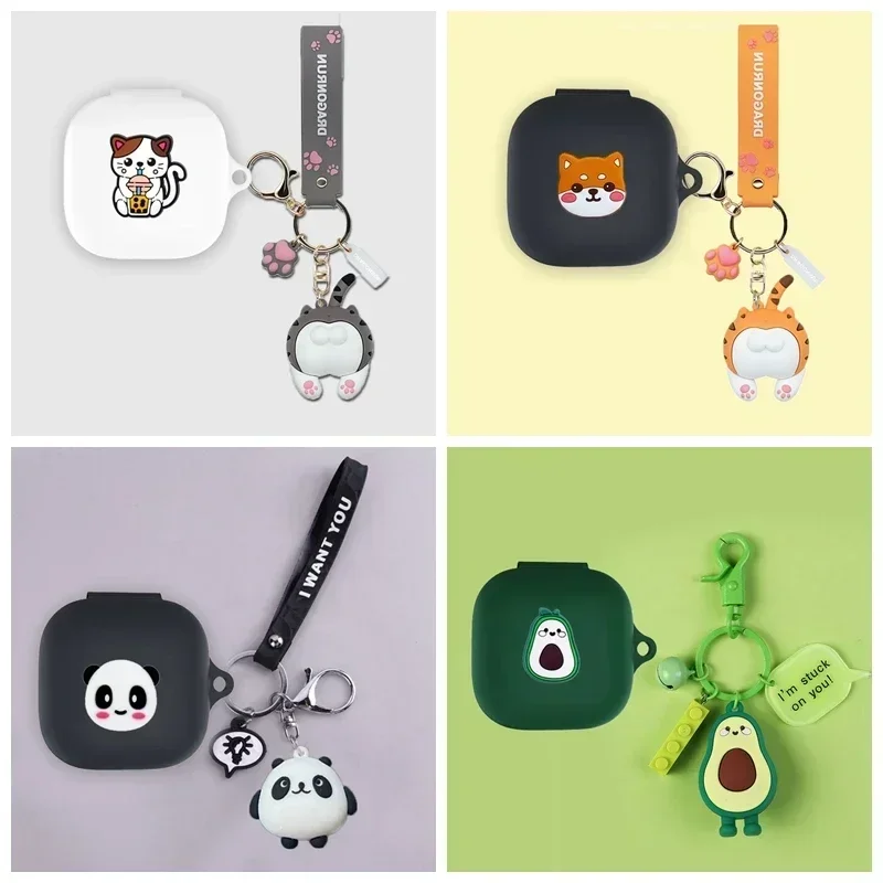 Funda Per Niente Ear 1 / 2 Custodia Cartoon Cute Cat / Dog / Avocado Auricolari Con Ciondolo Cover In Silicone Per Niente Orecchio (2)