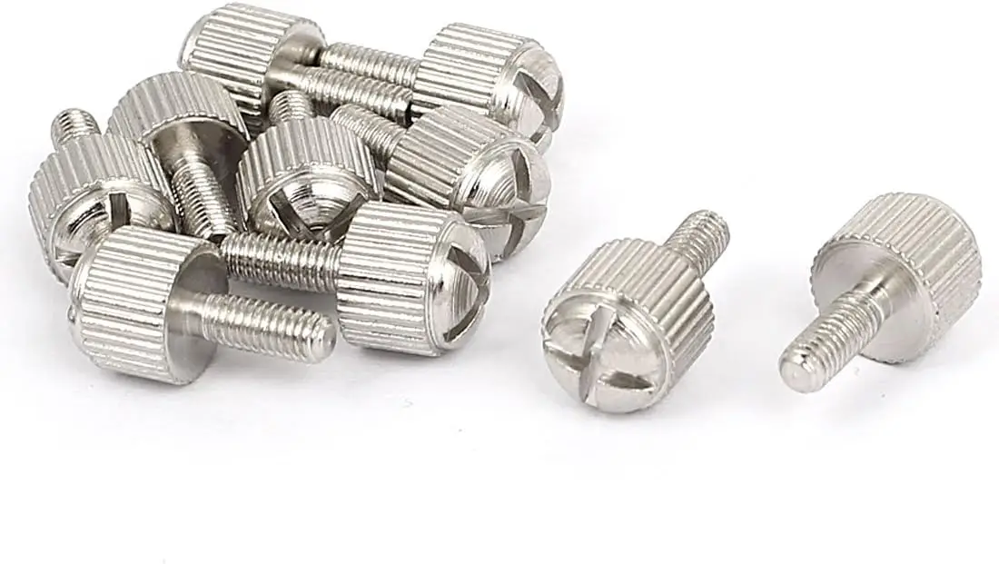 

Kidisoii Computer PC Case M3x8mm Metal Knurled Head Phillips Thumb Screw 10pcs