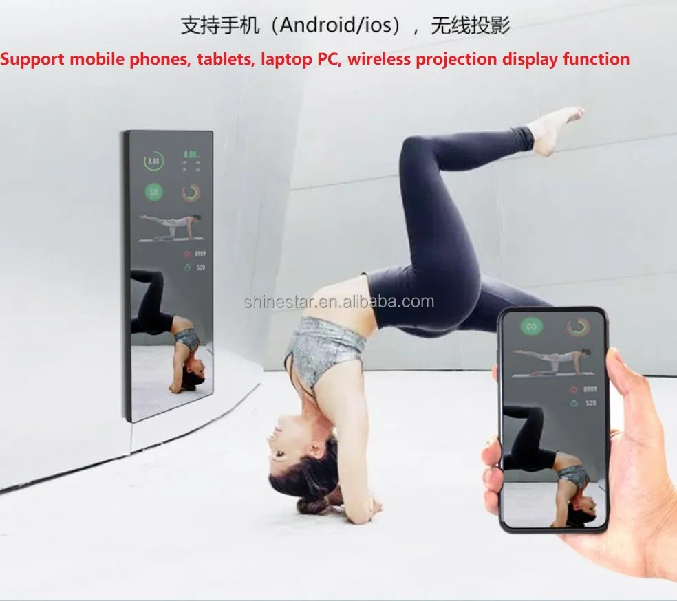 Espejo de fitness inteligente Virtual, monitor de pantalla LCD TFT de 32 y  43 pulgadas para gimnasio en casa, espejo de ajuste Virtual, ejercicio de  entrenamiento