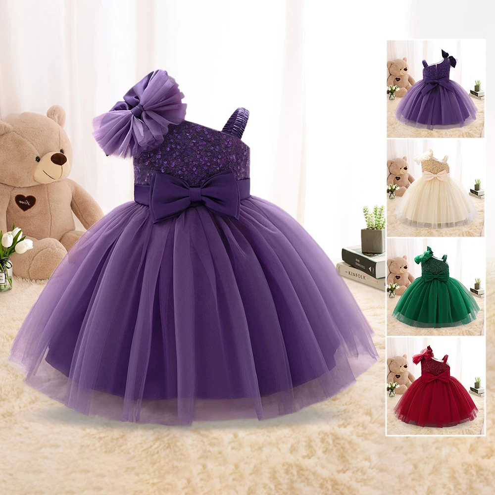 

Flower Baby Girl Dresses Elegant Wedding Party Princess Kids Clothes For Children Fancy Wedding Birthday Tutu Costumes Vestidos