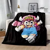 Doctor Slump cartoon printed blankets Flange Warm blanket soft and comfortable blanket picnic blankets bed linings birthday gift 1