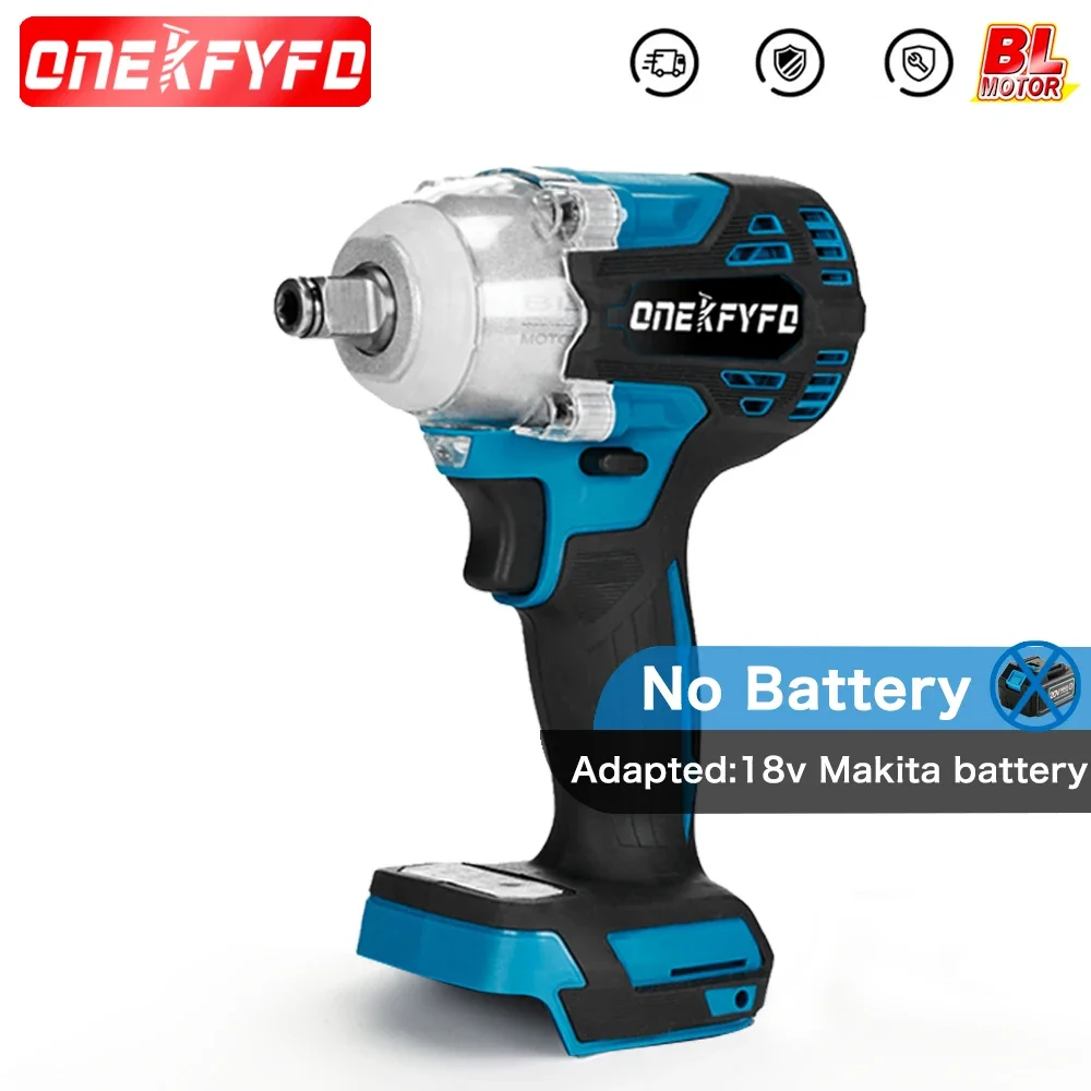 brushless cordless electric impact wrench rechargeable led 1 2 compatible for makita 18v no battery screwdriver power tools 1/2