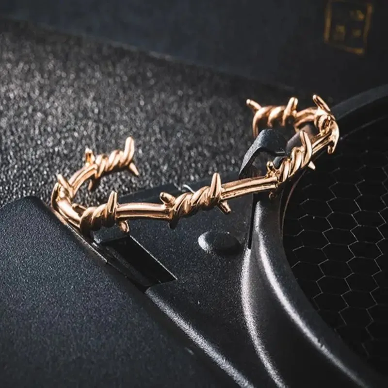 Fashion Bracelet Classic Punk Hoop Engraved Rune Curse For Men