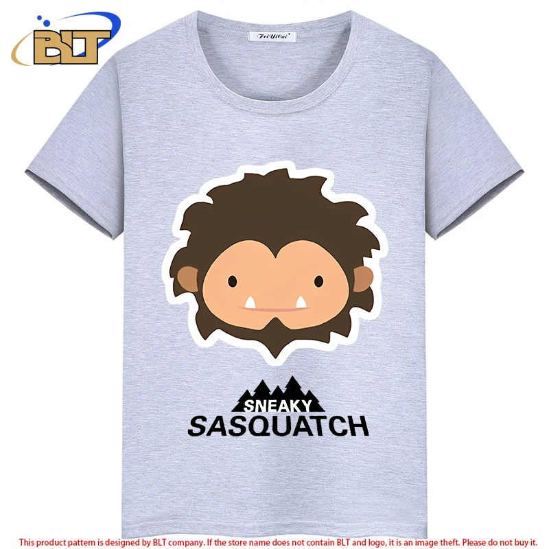 Sneaky Sasquatch Head T-Shirt summer children's short-sleeved casual tops for boys and girls 3
