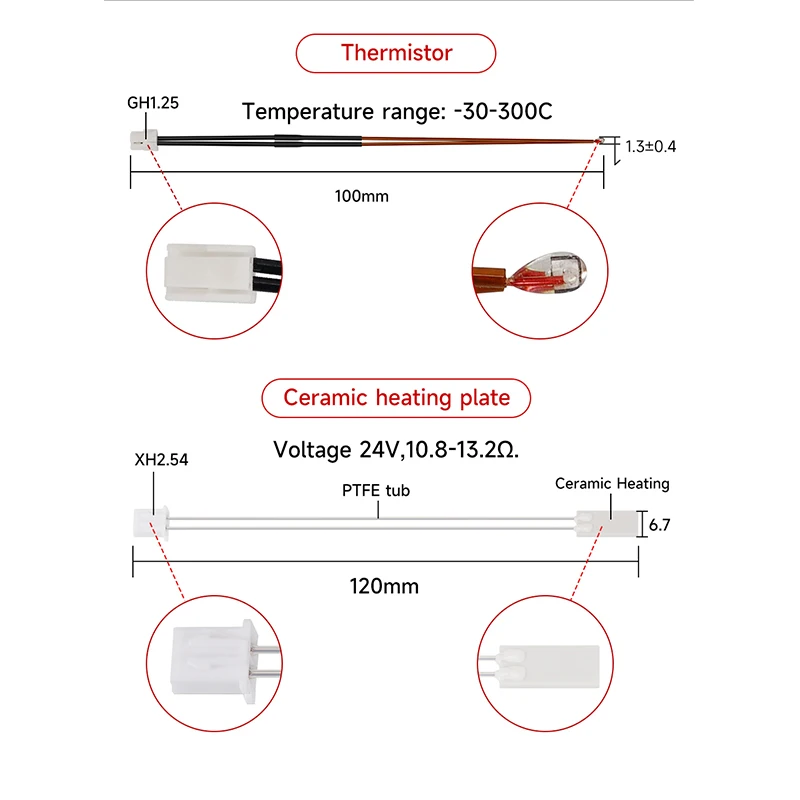 Bambulab Bi Metal Fit 업그레이드 2.0 버전, Cht 깍지 Bambu lab X1 X1C 핫엔드 P1S P1P 서미스터, 황동 구리 경화