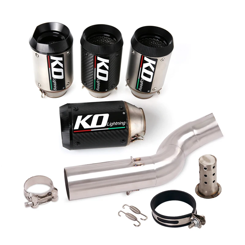 

Motorcycle Exhaust Mid Link Pipe For TRIUMPH STREET TRIPLE 765 S/R/RS 2017-2023 Stainless Steel+Real Carbon Fiber Slip On