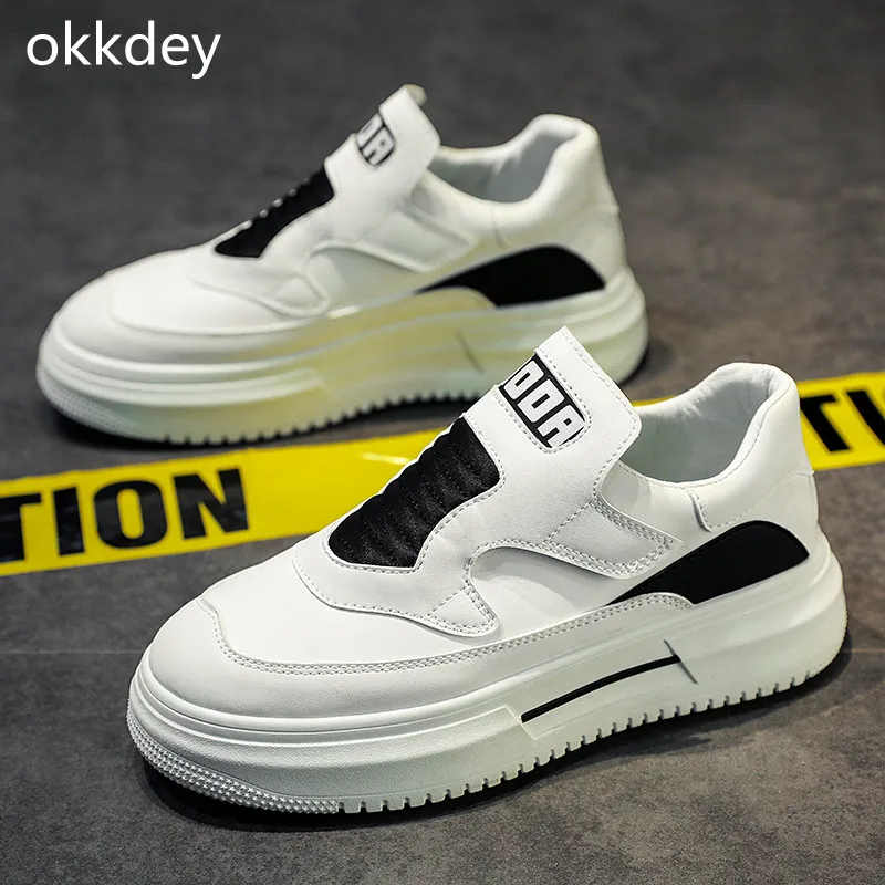 

Мужские повседневные туфли на платформе с круглым носком, уличные удобные модные Универсальные Дышащие Модные износостойкие туфли на весну