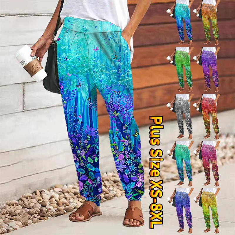 

Comfort Full Length Casual New Women's Sweat Pants Elastic Waist Print Graphic Weekend Casual / Sporty Mid Waist Loose Fit