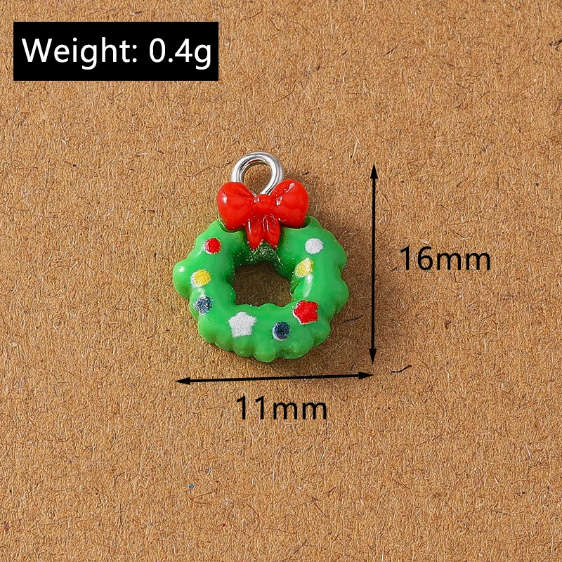 10 stücke niedlichen Harz Weihnachten Charme Santa Claus Elch Schneemann Anhänger für Schmuck Herstellung Halskette Ohrringe DIY Armband Zubehör – Detail 11