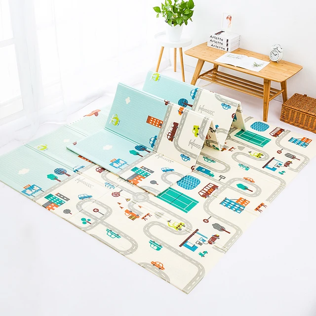 200x150x0.5cm Game Mats Play Mats Baby Crawling Blanket Soft Floor Carpet Folding Kids Rug Playmat Waterproof for Toddler Infant 1