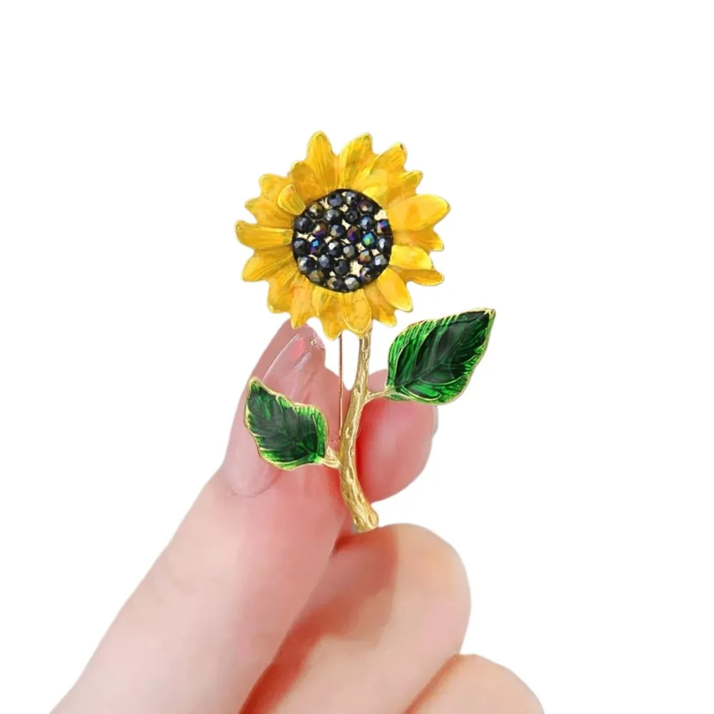 Sunflower Brooch Pin For Women Flower Collar Badge Corsage