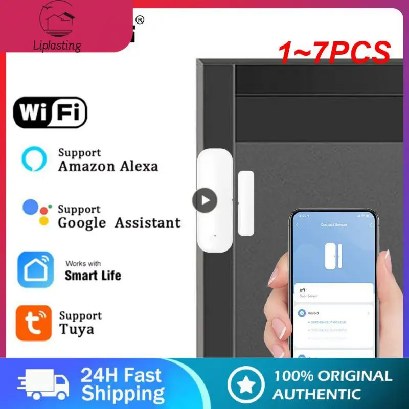 

1~7PCS Tuya WiFi Door Sensor Open/Close Detector Window Door Sensor APP Remote Control Linked Alarm Smartlife Support Alexa
