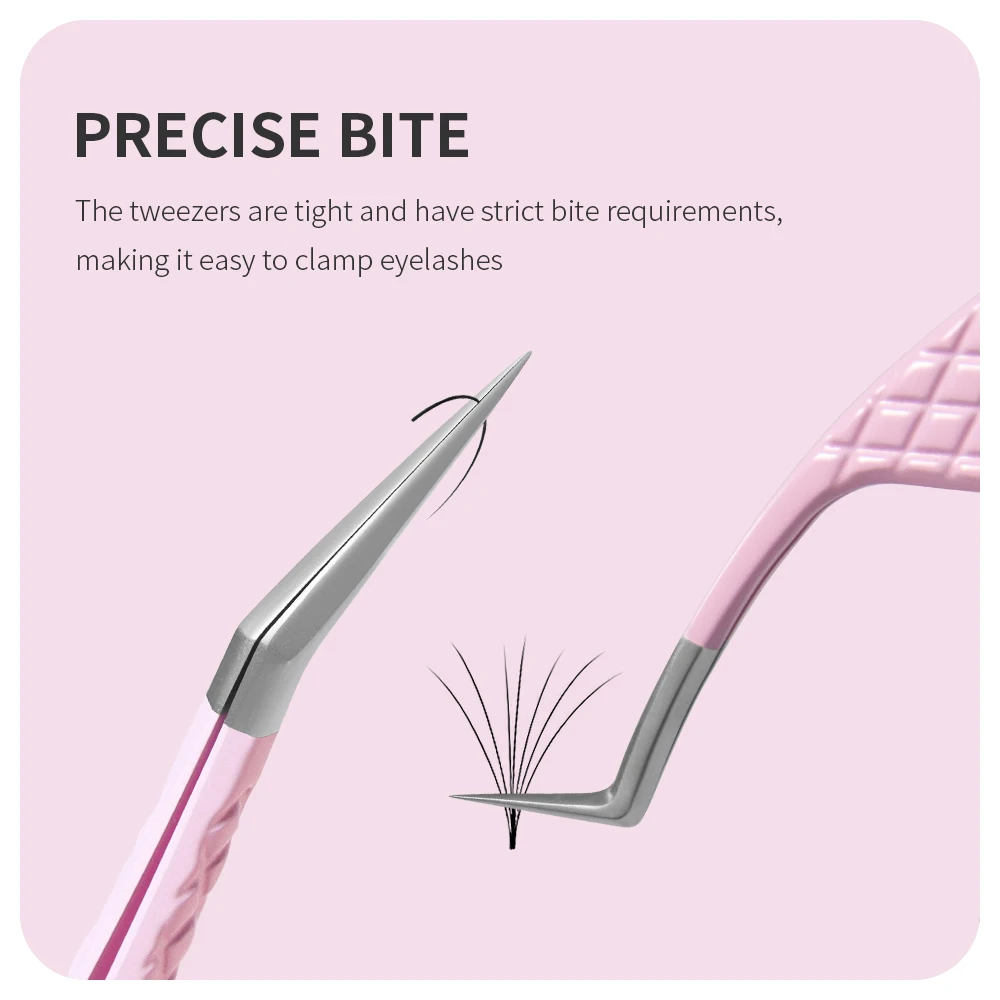 ANNAFRIS Fiber Tip Lash Tweezers Stainless Steel  Eyelash Extension Tweezers Precise fiber Anti-slip Tweezer Makeup Tools 5