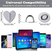 Металлическое сердце, держатель для мобильного телефона, подвесной крючок, круглые аксессуары, самоклеящиеся подвесные держатели, сделай сам, кавайная пряжка, застежка, кулон — изображение 4